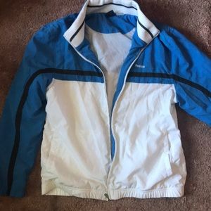 Blue and White Reebok windbreaker/jacket